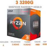 Procesador Amd Ryzen 3 3200g 3.6ghz 4mb 65w Vega Graphics (Yd3200c5fhbox)